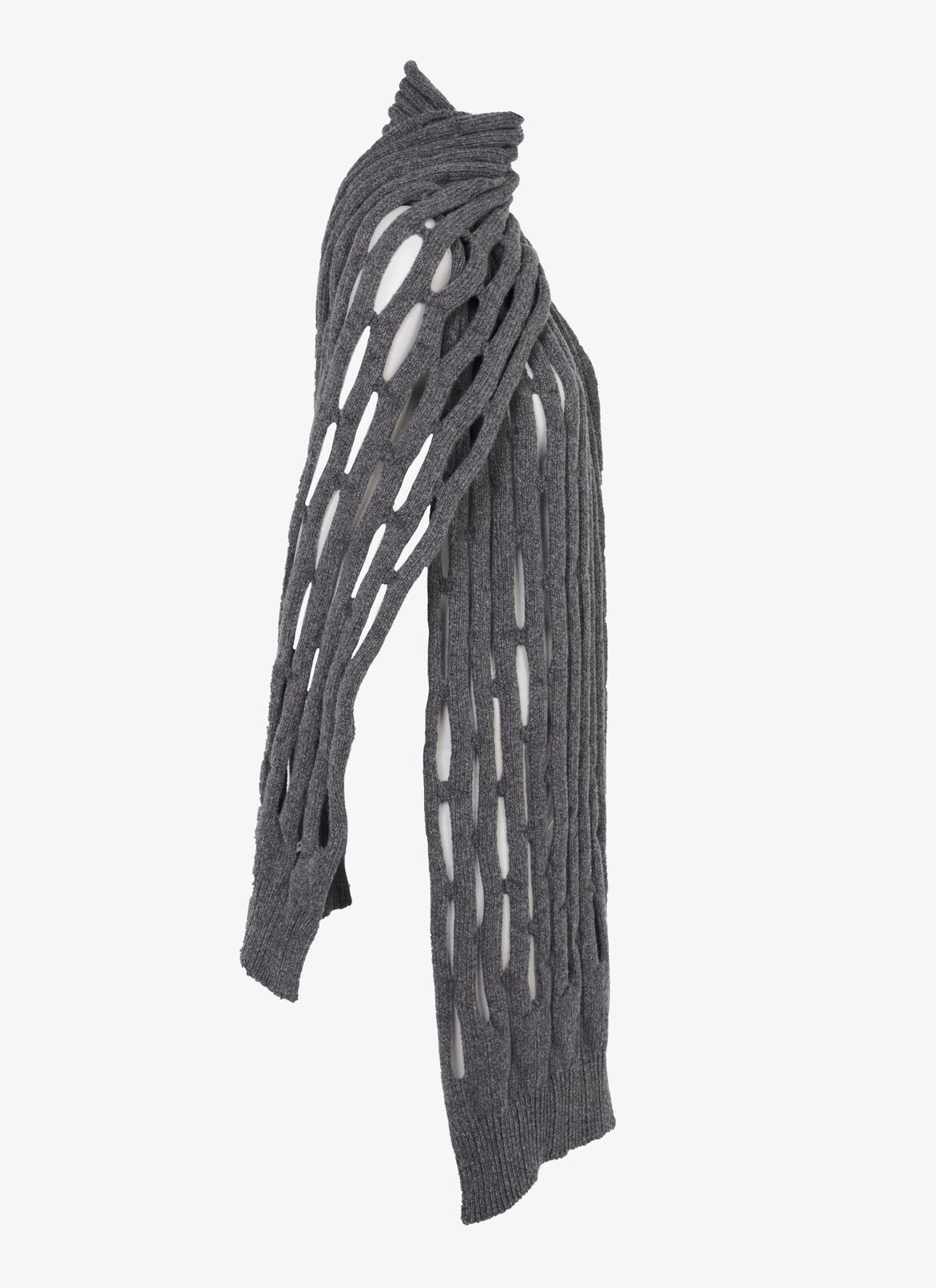 PERFORATED LONG SCARF ALAÏA DARK GREY PERFORATED LONG SCARF
